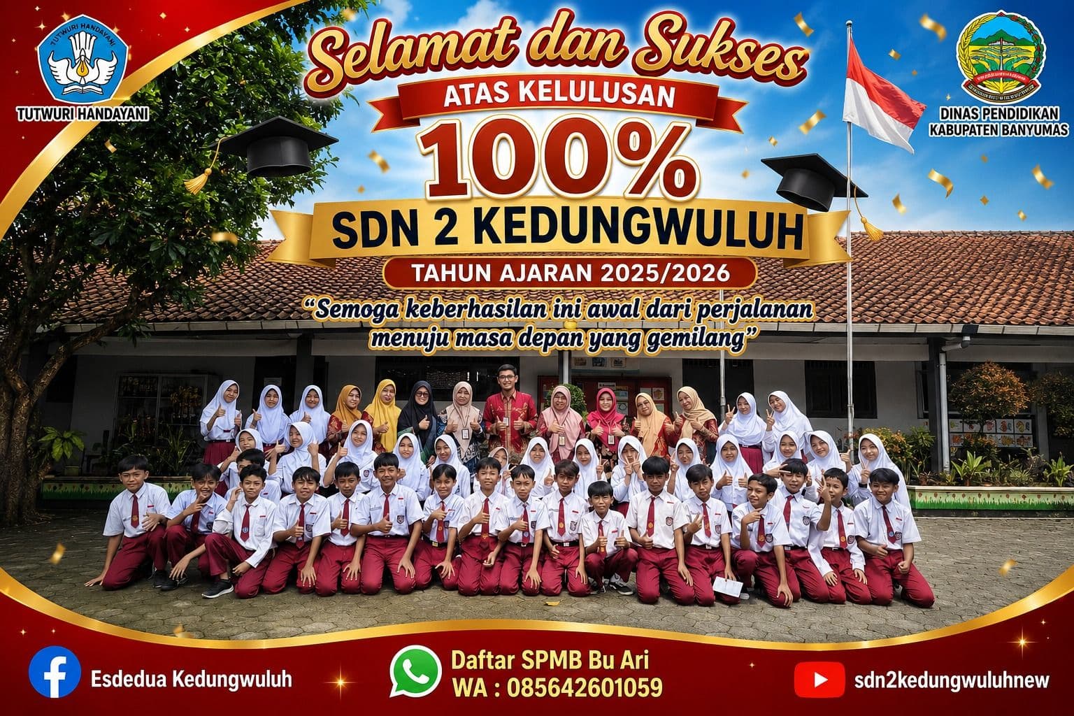 Tangis Haru dan Senyum Bahagia Warnai Kelulusan 100% Siswa Kelas VI SDN 2 Kedungwuluh