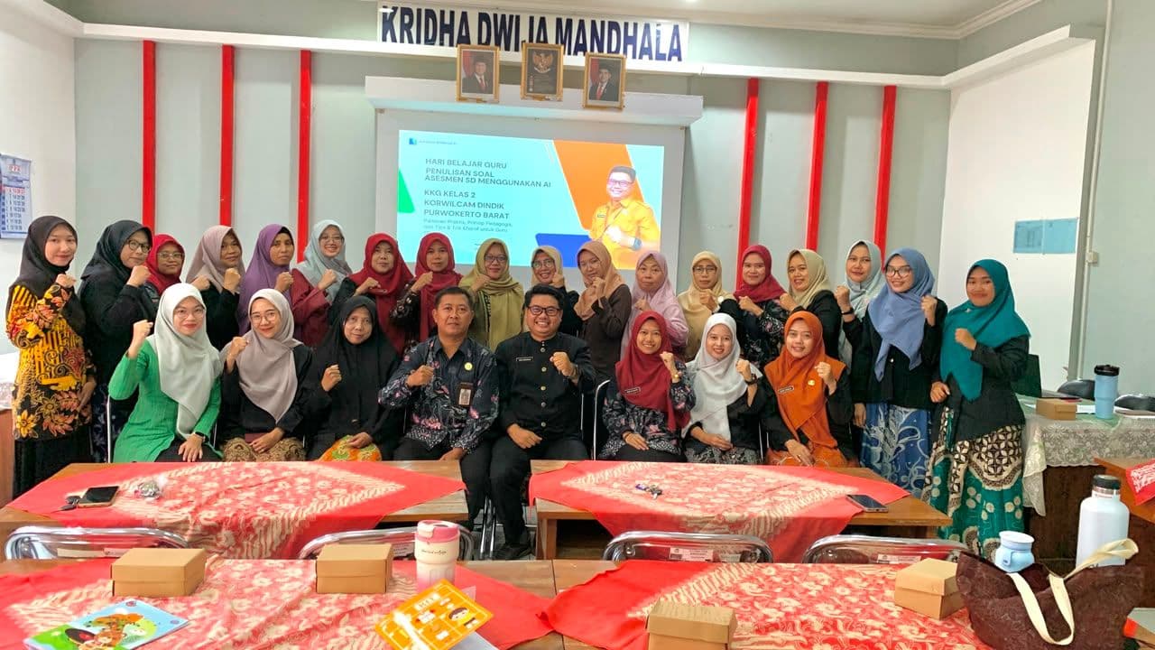 Optimalkan Asesmen Era Digital, KKG Kelas 2 Korwilcam Dindik Purwokerto Barat Gelar Reorganisasi Pengurus dan Pengenalan Penulisan Soal Berbasis AI